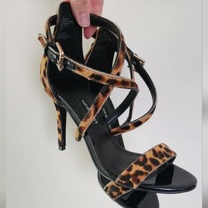 NINE WEST Leopard Print Calf Hair Womens Heels Size 6